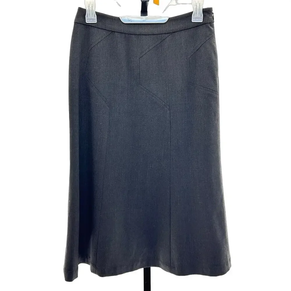 St. John Sport Gray Y2K Wool Geometric Zip Pencil 2 Skirt MSRP $248 Old Money